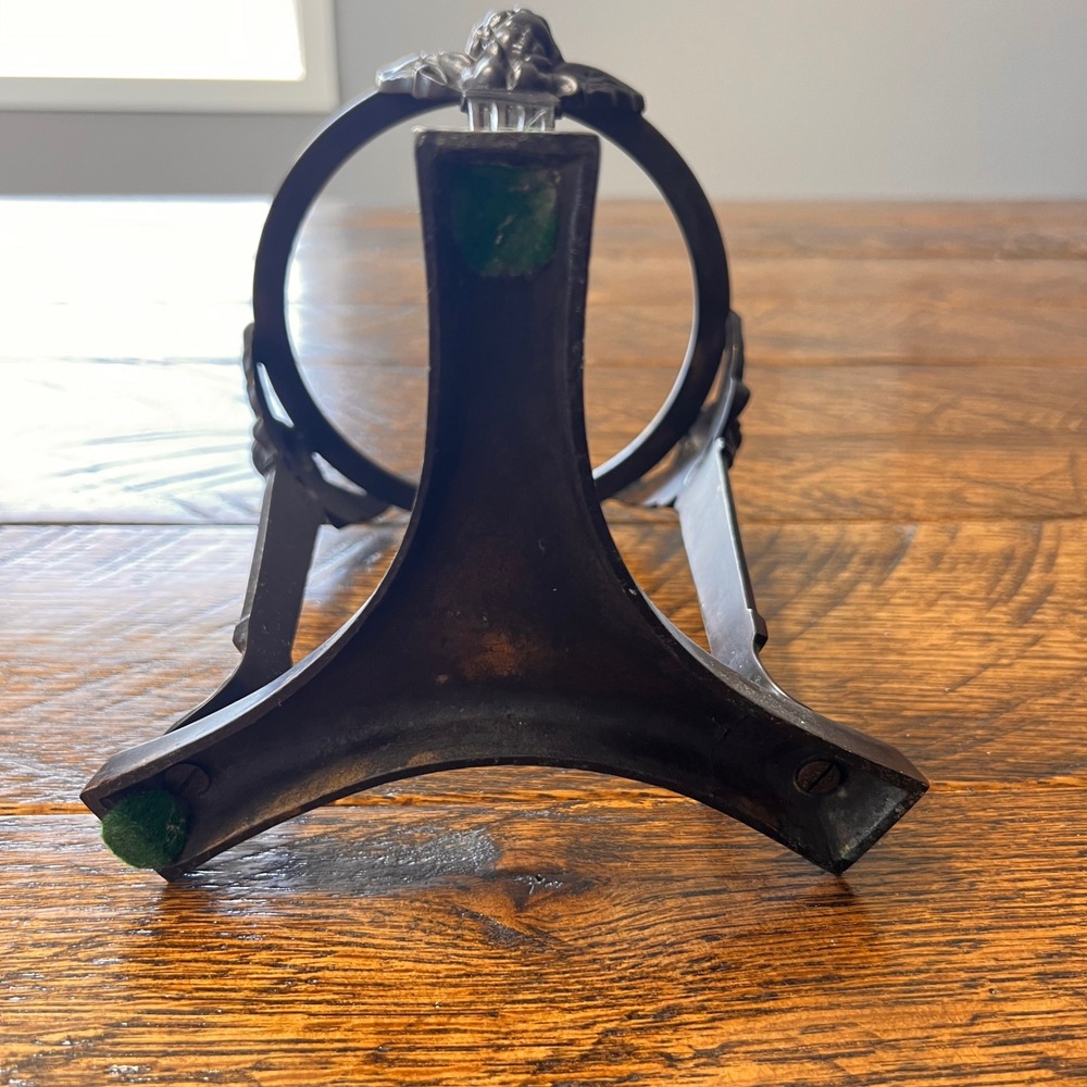 Vintage Cherub Angel Cast Metal Tripod Stand Bowl Holder Paw Feet Bronze Tone - Picture 4 of 9